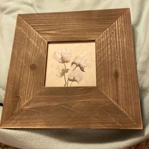 Wood cotton wall plaque